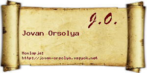 Jovan Orsolya névjegykártya